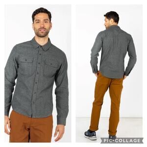 Bridge Burn Cole Slim Shirt Stone Flannel Mens XL